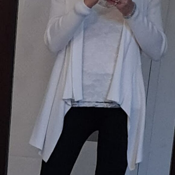 White asynmetrical cardigan Colori Small - Picture 1 of 12